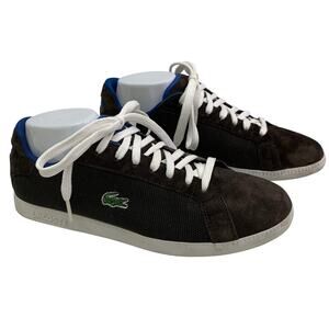Lacoste Mens Sz 9.5 Graduate 3 K79 Sneakers Gray Blue Leather Lace Up Shoes